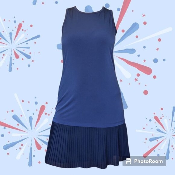 Michael Kors Dresses & Skirts - Michael Kors Navy Pleated Shift Dress Small